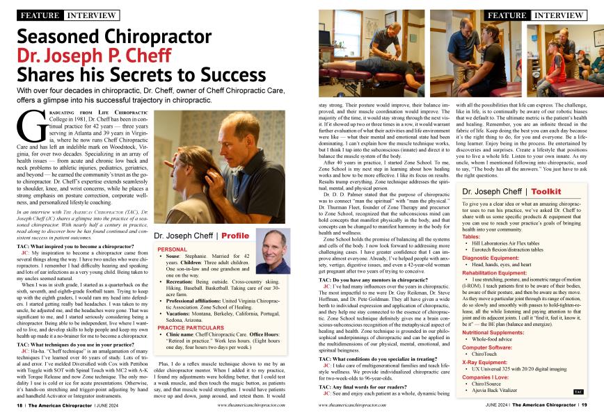 Seasoned Chiropractor Dr. Joseph P. Cheff Shares his Secrets to Success ...