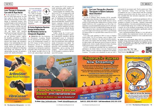 Advertisements, Page: 14 - JULY 2024 | The American Chiropractor