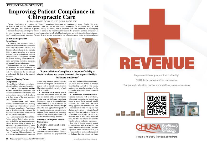 Improving Patient Compliance in Chiropractic Care