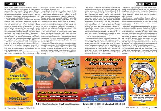 Advertisements, Page: 22 - FEBRUARY 2025 | The American Chiropractor
