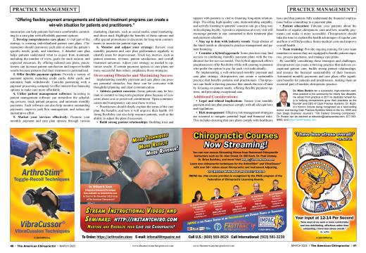 Advertisements, Page: 40 - MARCH 2025 | The American Chiropractor