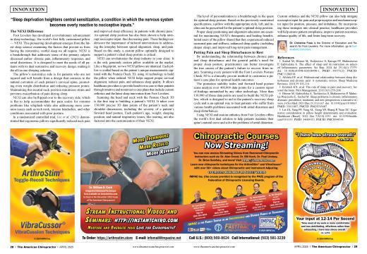 Advertisements, Page: 28 - APRIL 2025 | The American Chiropractor