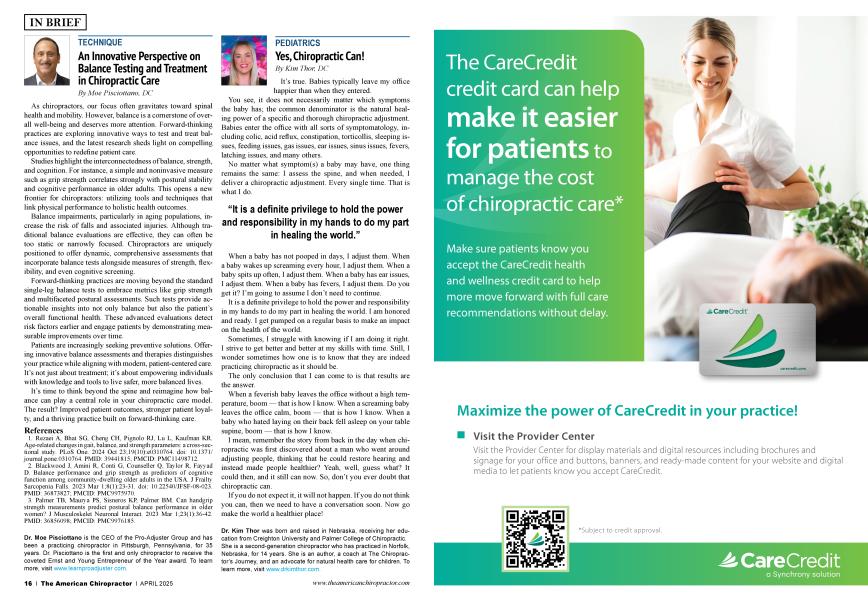 An Innovative Perspective on Balance Testing and Treatment in Chiropractic Care