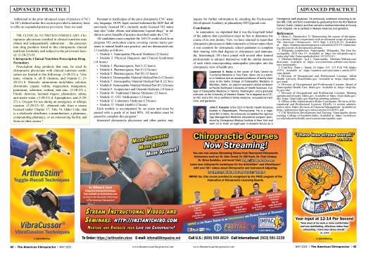 Advertisements, Page: 42 - MAY 2025 | The American Chiropractor