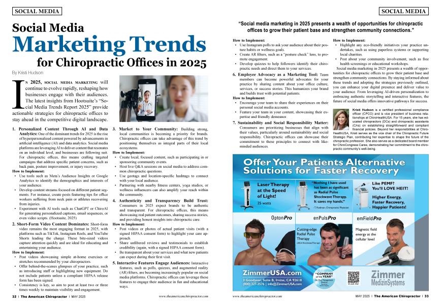 Social Media Marketing Trends for Chiropractic Offices in 2025