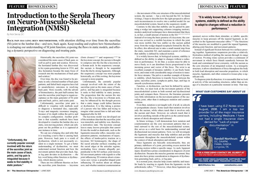 Introduction to the Serola Theory on Neuro-Musculo-Skeletal Integration (NMSI)