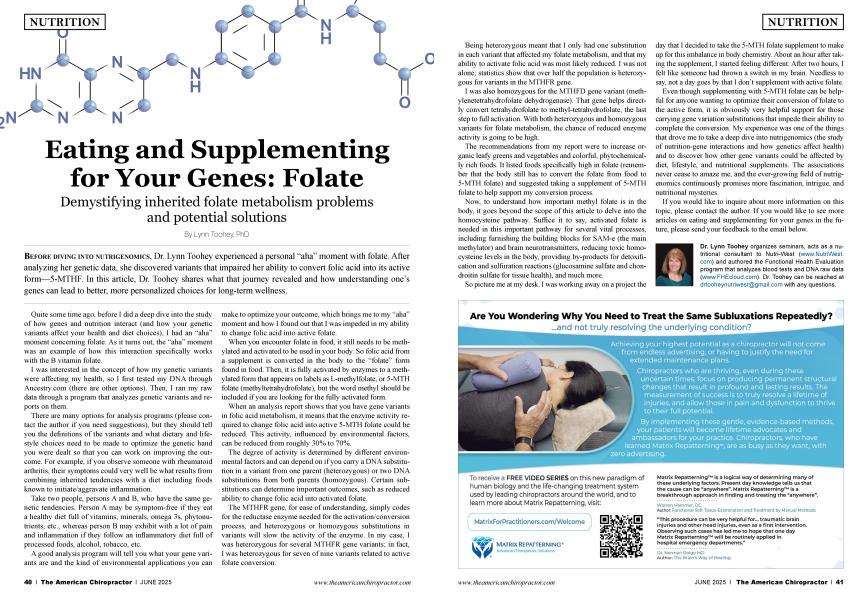 Eating and Supplementing for Your Genes: Folate
