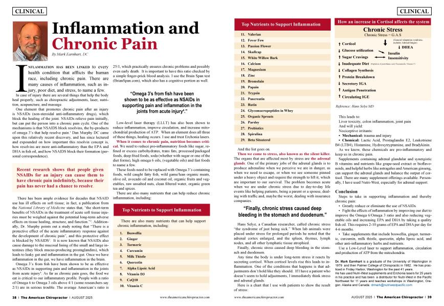 Inflammation and Chronic Pain