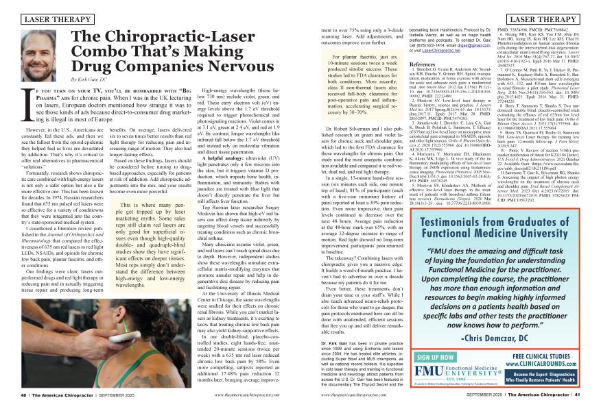 The Chiropractic-Laser Combo That’s Making Drug Companies Nervous
