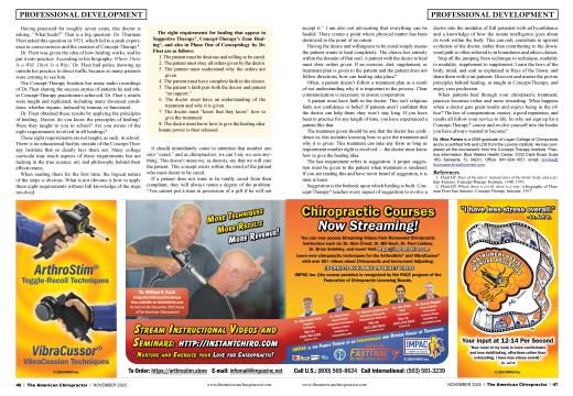 Advertisements, Page: 46 - NOVEMBER 2025 | The American Chiropractor