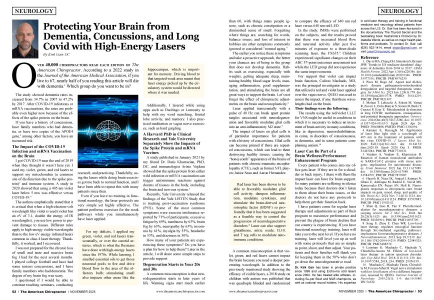 Protecting Your Brain from Dementia, Concussions, and Long Covid with High-Energy Lasers