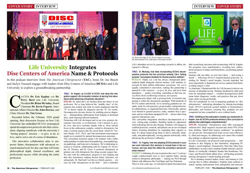 Life University Integrates Disc Centers of America Name & Protocols