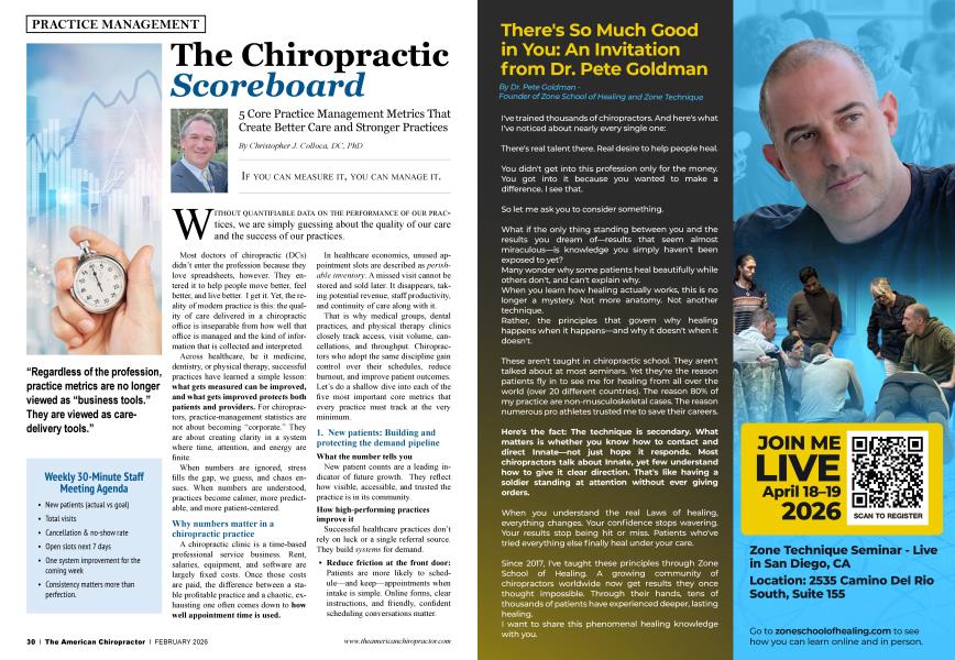The Chiropractic Scoreboard
