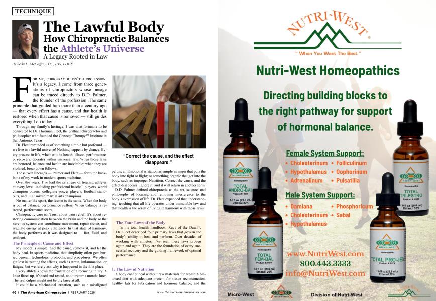 The Lawful Body How Chiropractic Balances the Athlete’s Universe
