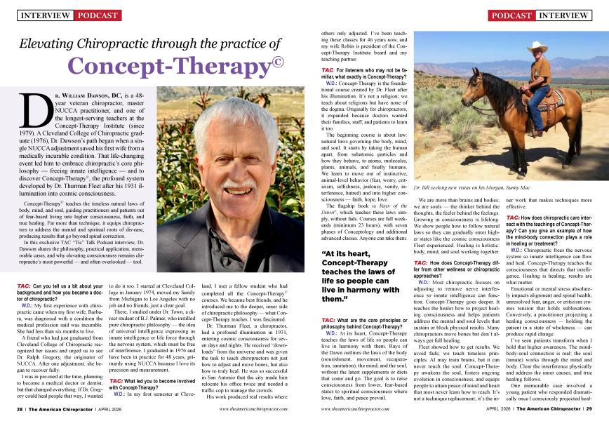 Elevating Chiropractic through the practice of Concept-Therapy©